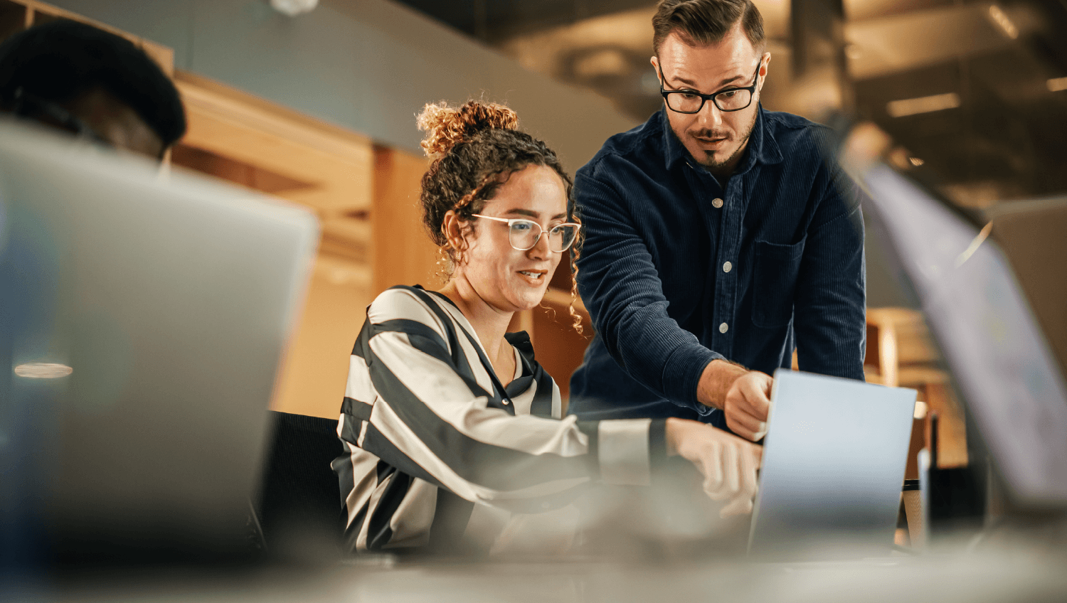 Team members working together